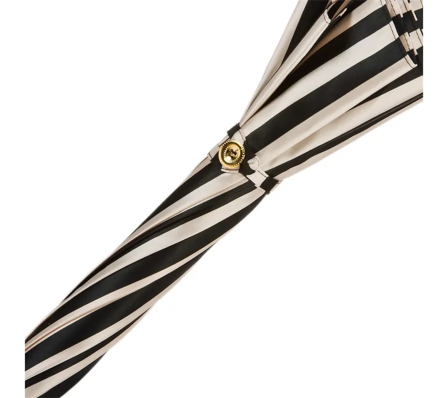 obrazek 4 Stylowy parasol damski w czarno-białe paski – Pasotti