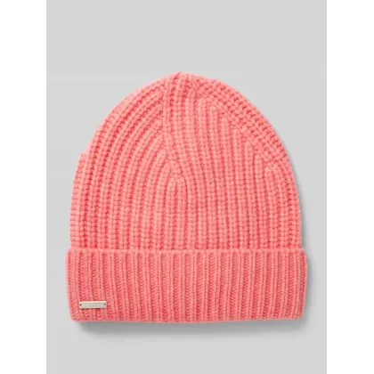 Zdjęcie Czapka beanie z czystego kaszmiru z detalem z logo