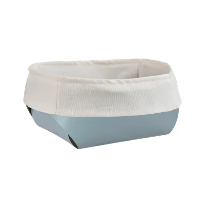 Picture Flora bread basket with a light blue cotton bag