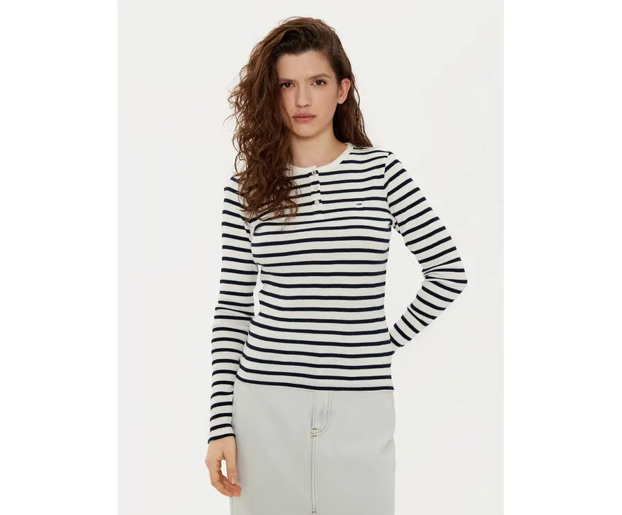 obrazek 1 Tommy Jeans Bluzka DW0DW19501 Biały Slim Fit