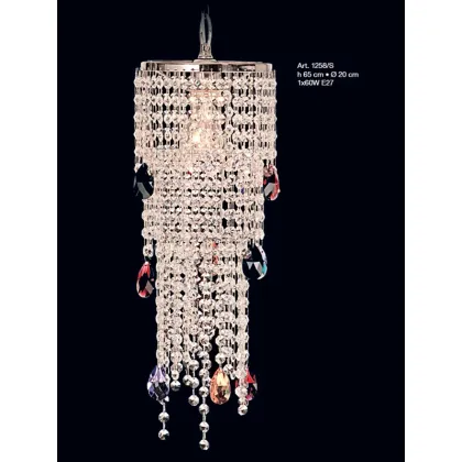 Zdjęcie Stylowy kryształowy żyrandol z kolorowymi kamieniami - Il Paralume Marina