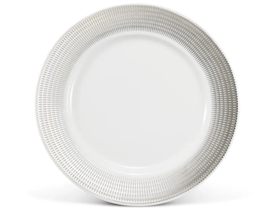 obrazek 1 Nowoczesny talerz deserowy z porcelany ze srebrnym zdobieniem z kolekcji Angel wings – Leander