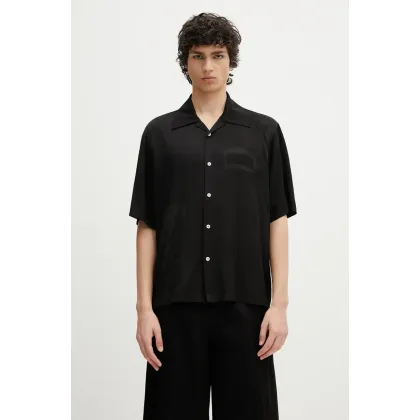 Zdjęcie Aries koszula Ancient Column Satin Viscose Hawaiian Shirt kolor czarny relaxed z kołnierzykiem klasycznym AR4080003