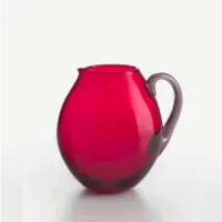 Picture Red Italian Murano glass jug