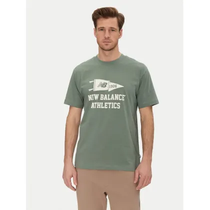 Zdjęcie New Balance T-Shirt MT51924 Zielony Relaxed Fit