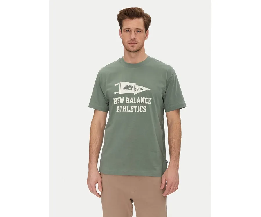 obrazek 1 New Balance T-Shirt MT51924 Zielony Relaxed Fit