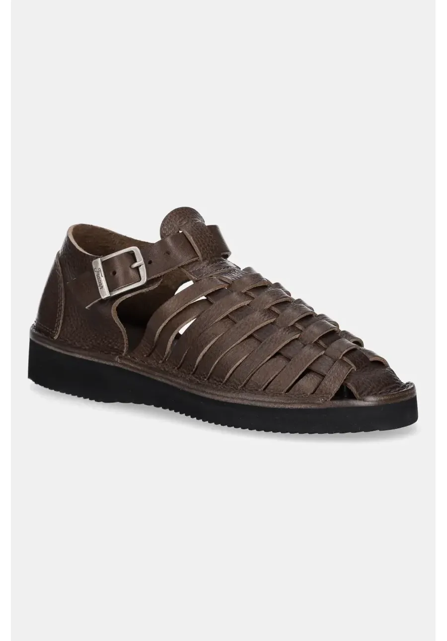 obrazek 1 Fracap sandały skórzane Sandals damskie kolor brązowy D025