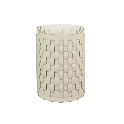 Zdjęcie Stylowy kosz Bottega Ø40xH57 cm w wyjątkowym waniliowym kolorze