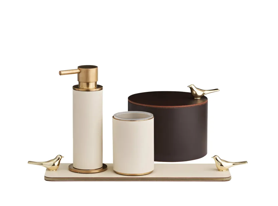 obrazek 3 Luksusowe skórzane pudełko Ø15xH10 cm w kolorze czekoladowym