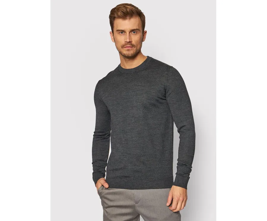 obrazek 1 Selected Homme Sweter Town 16079772 Szary Regular Fit