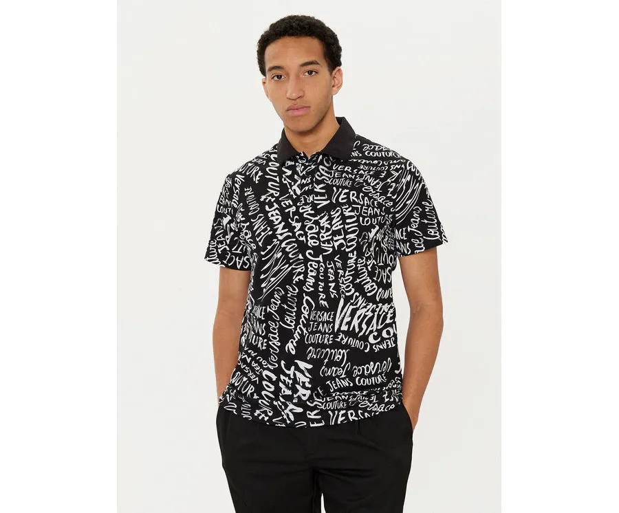 obrazek 1 Versace Jeans Couture Polo 78GAG6R0 Czarny Regular Fit