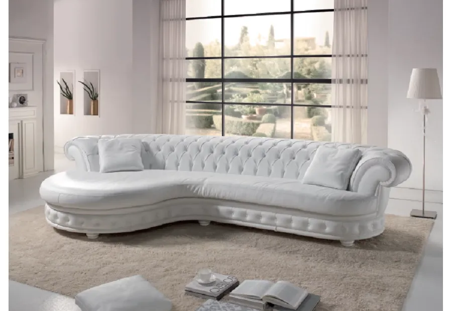 obrazek 1 Luksusowa, skórzana, siedmio-osobowa sofa do salonu chesterfield