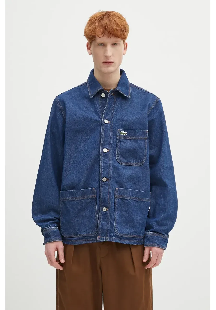 obrazek 1 Lacoste koszula jeansowa męska kolor granatowy regular z kołnierzykiem klasycznym CH9222