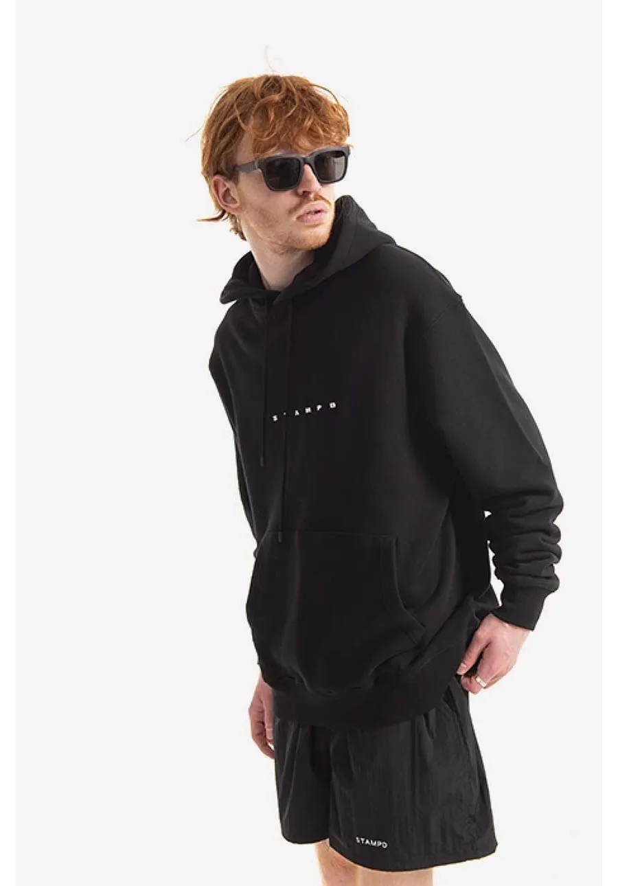 obrazek 1 STAMPD bluza bawełniana męska kolor czarny z kapturem gładka SLA.M2827HD-BLK