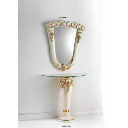 Zdjęcie Konsola ścienna z półokrągłym szklanym blatem z Włoch