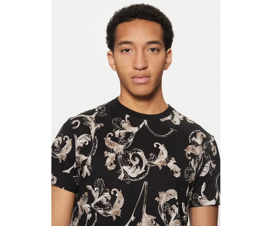 obrazek 1 Versace Jeans Couture T-Shirt 78GAH6S0 Czarny Slim Fit