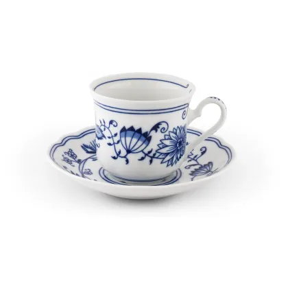 Zdjęcie Stylowa porcelanowa filiżanka do herbaty ze spodkiem z kolekcji Onions – Leander