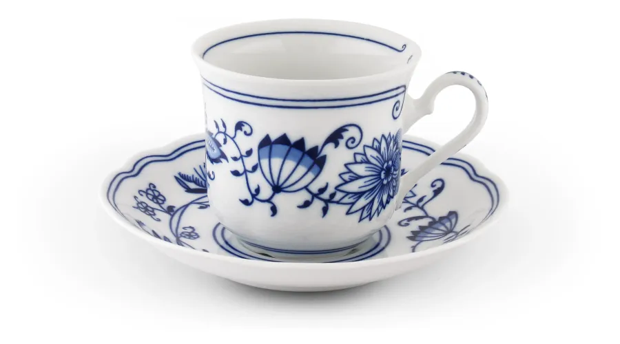 obrazek 1 Stylowa porcelanowa filiżanka do herbaty ze spodkiem z kolekcji Onions – Leander