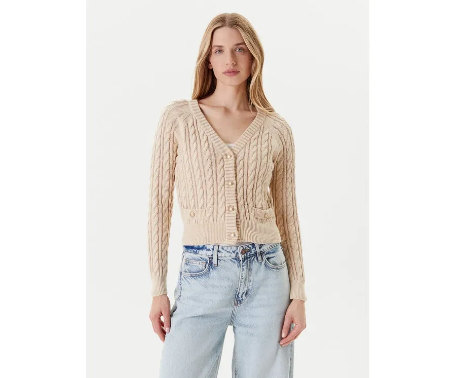 obrazek 1 Guess Kardigan W5YR15 Z3OU0 Beżowy Regular Fit