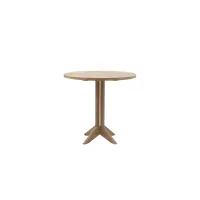 Picture Stylish round dining table with one leg Macao made of teak wood