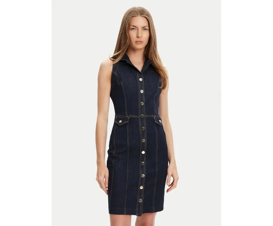 obrazek 1 Guess Sukienka jeansowa W5YK24 D5PW1 Granatowy Regular Fit