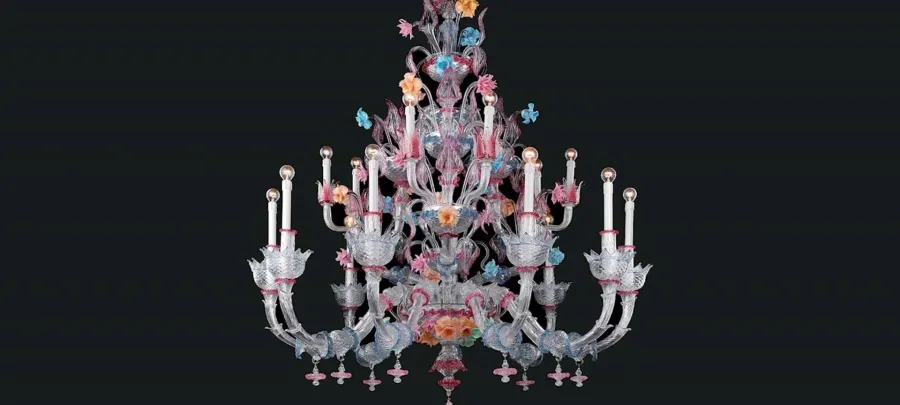 obrazek 2 Elitarny żyrandol do salonu ze szkła Murano – Vetreria Artistica Rosa