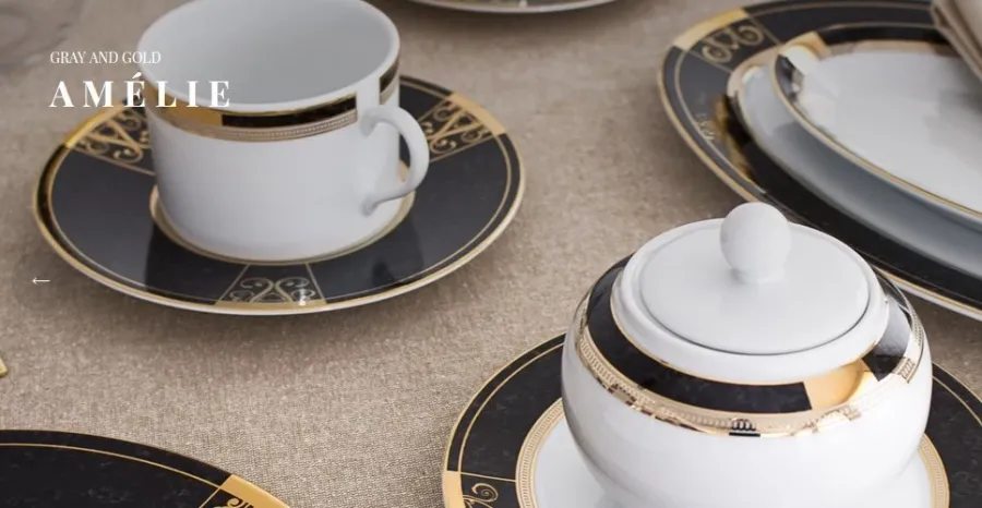 obrazek 1 Prestiżowy kawowy komplet dla 6 osób ze spodkami z porcelany - Porcel