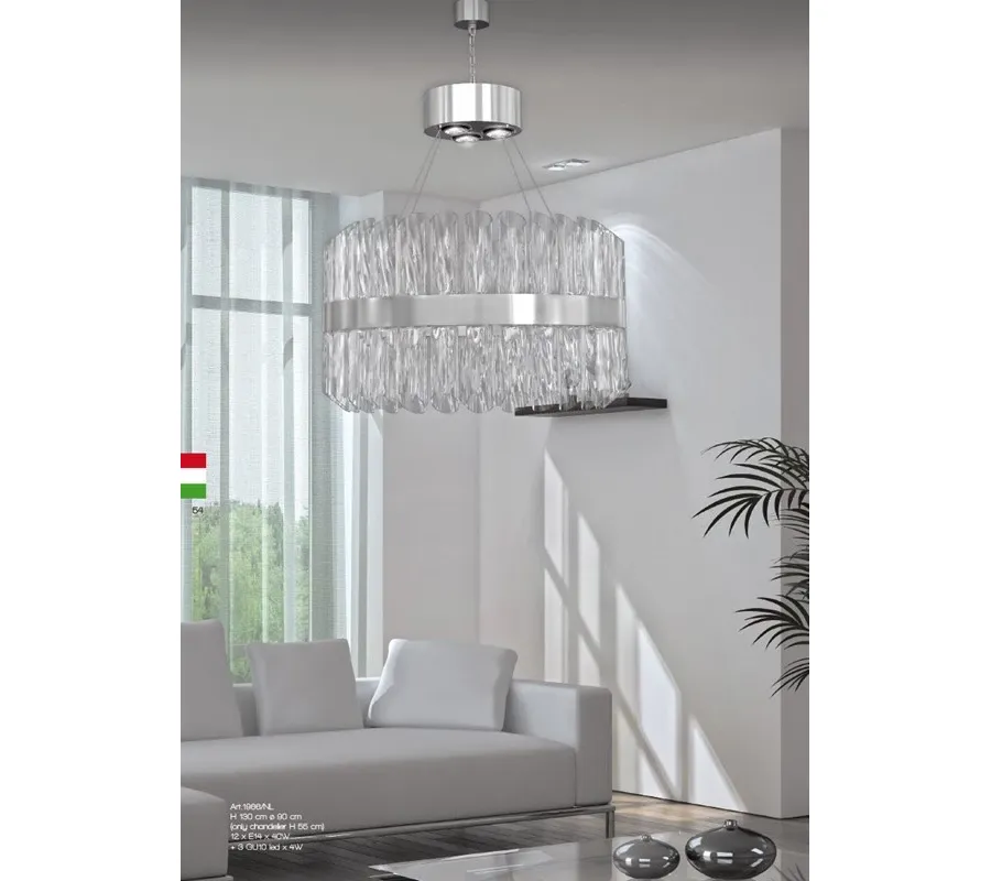 obrazek 1 Żyrandol LED ze szklanymi rurkami w metalowej ramie - Il Paralume Marina