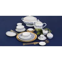 Zdjęcie Stylowa porcelanowa zastawa stołowa dla 12 osobowej rodziny - Porcel