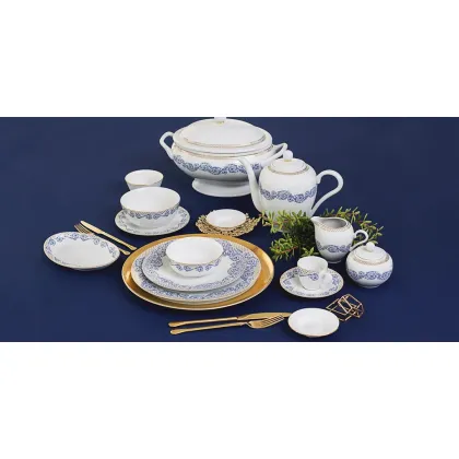 Zdjęcie Stylowa porcelanowa zastawa stołowa dla 12 osobowej rodziny - Porcel
