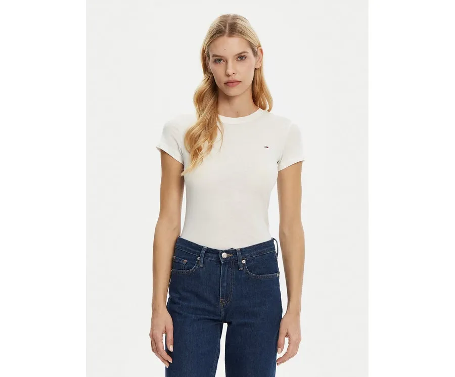 obrazek 1 Tommy Jeans T-Shirt DW0DW20459 Biały Slim Fit
