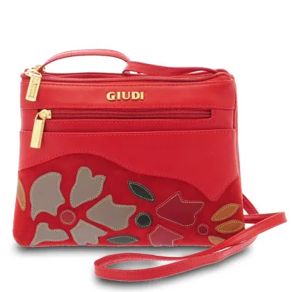 Zdjęcie Skórzana czerwona torebka z Włoch - Giudi