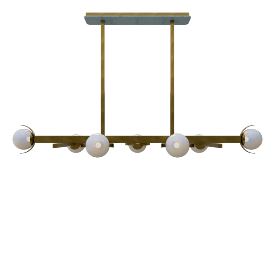 obrazek 3 7-punktowa pozioma lampa wisząca H.80xL.155xP.59 cm