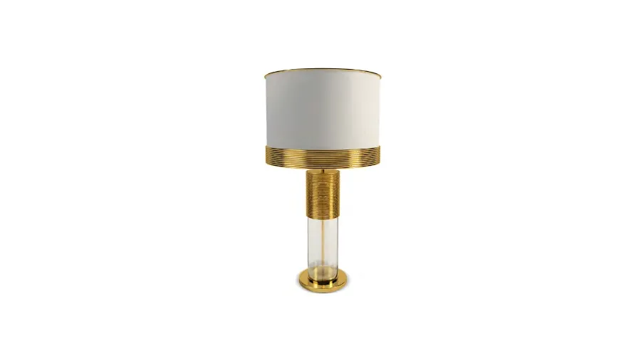 obrazek 5 Elegancka lampa biurkowa Chiado z pozłacanymi obręczami