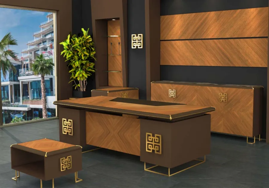 obrazek 3 Klasyczny komplet mebli gabinetowych - Cagin Office