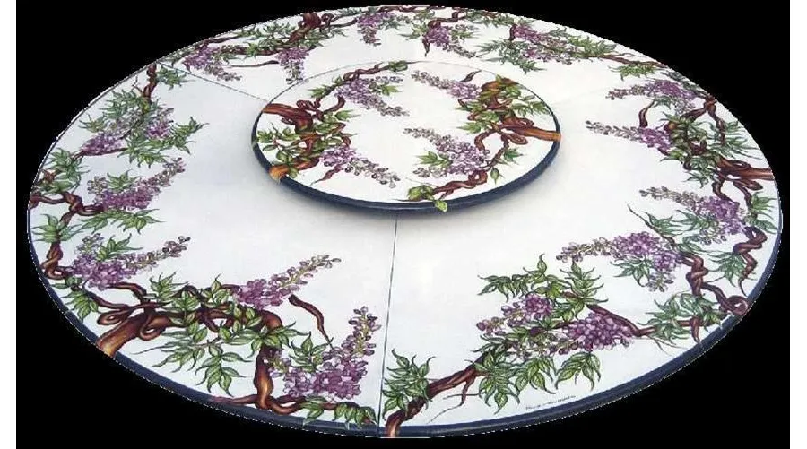 obrazek 1 Blat ogrodowy wykonany z lawy z motywem kwitnącego drzewa - Ceramiche Valchida