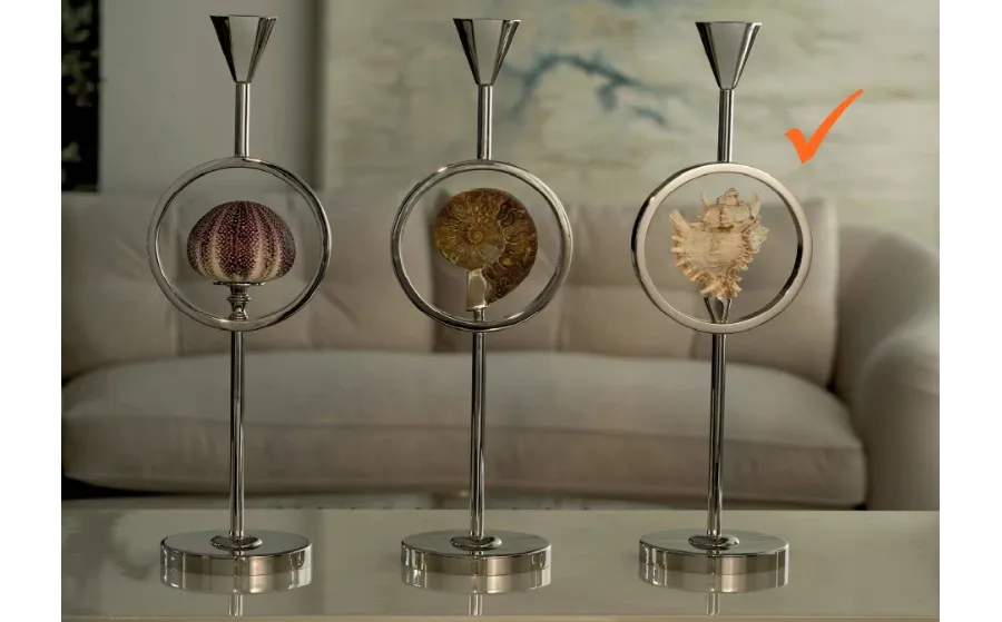 obrazek 1 Luksusowy świecznik z mosiężnego niklu z muszlą