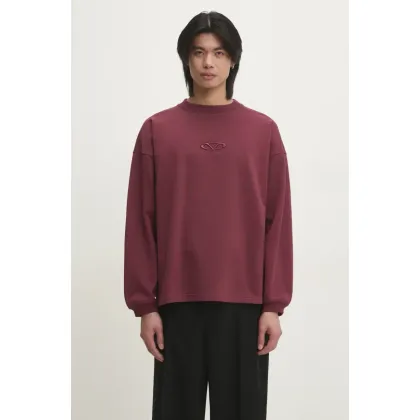 Zdjęcie VETEMENTS bluza Oval Logo Cropped Boxy męska kolor bordowy gładka UA66CW600R