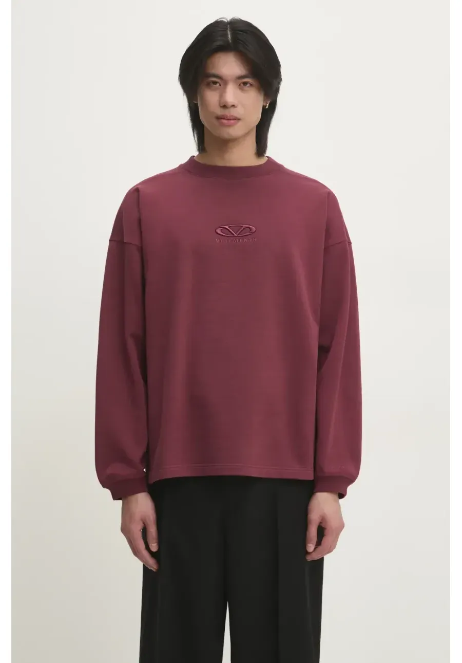 obrazek 1 VETEMENTS bluza Oval Logo Cropped Boxy męska kolor bordowy gładka UA66CW600R