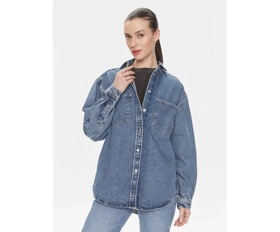 obrazek 1 Samsøe Samsøe Koszula jeansowa Eleanor F23400135 Niebieski Relaxed Fit