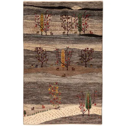 Zdjęcie Szykowny beżowo-brązowy ręcznie tkany dywan z Iranu - Jordan