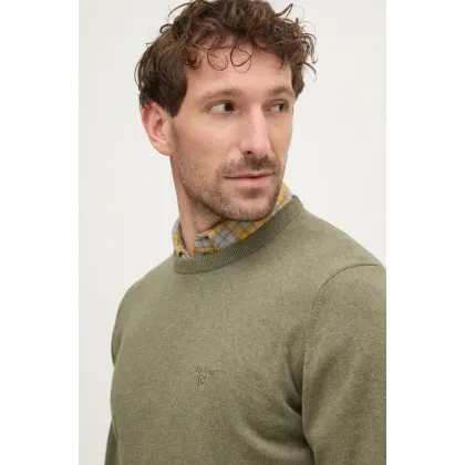 Zdjęcie Barbour sweter bawełniany kolor zielony lekki MKN0932GN68