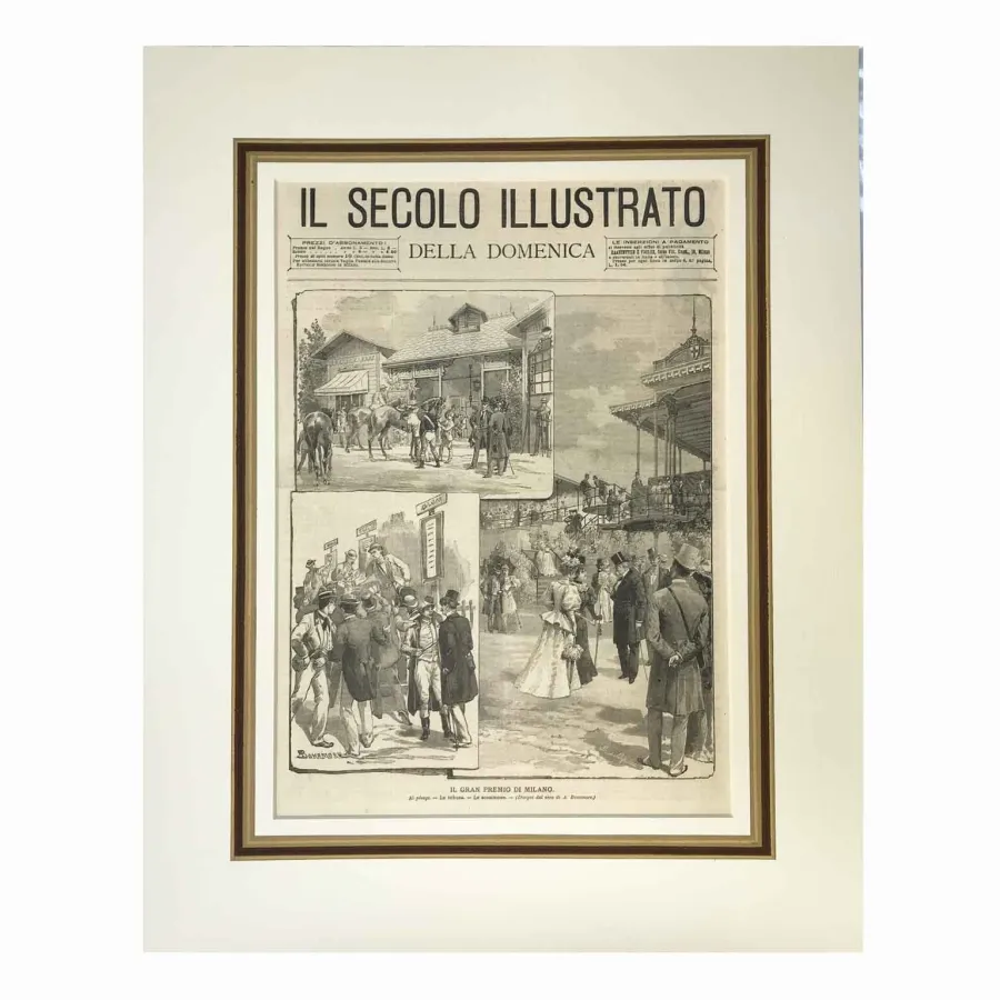 obrazek 1 Grand Prix Mediolanu z 1895 roku, rysowany przez A. Bonamore'a dla tygodnika Illustrated Secolo della Domenica