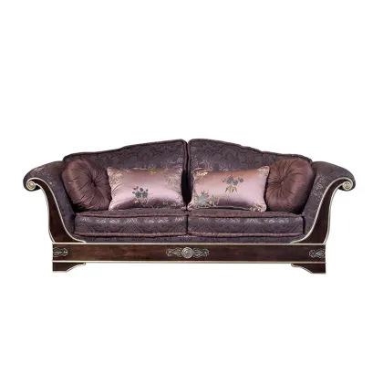 Zdjęcie Gustowna sofa ROYAL - fiolet, czekolada i srebro - Collecion Alexandra
