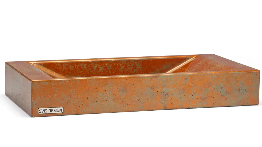 obrazek 2 Wyjątkowa umywalka 60 cm SIRIUS BASIC – SMOKED METAL, zielony i miedziany, lakier półmatowy