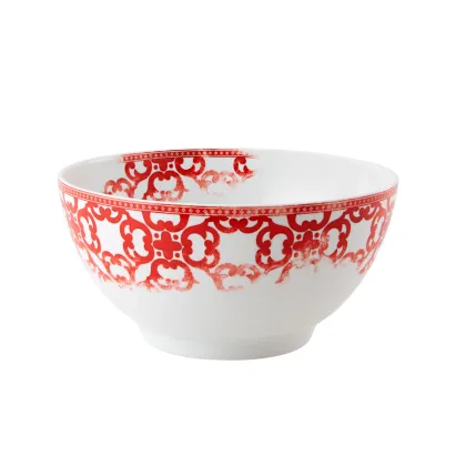 Zdjęcie Porcelanowa miska na sałatkę z kolekcji Timeless z czerwonym ozdobnym wzorem - Vista Alegre