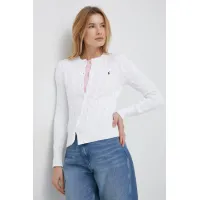 Zdjęcie Polo Ralph Lauren kardigan bawełniany kolor biały