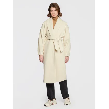 Zdjęcie American Vintage Płaszcz wełniany Karabay KARA17BH22 Écru Relaxed Fit