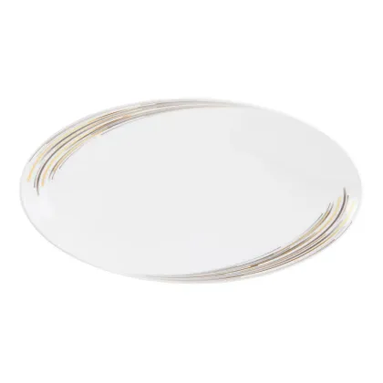 Zdjęcie Porcelanowy luksusowy owalny półmisek 33x18 cm zdobiony nowoczesnym wzorem - Seltmann Weiden