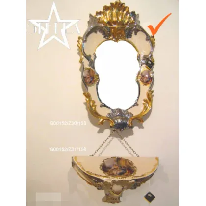 Picture Decorative ceramic mirror with gold and platinum